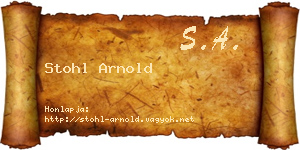 Stohl Arnold névjegykártya